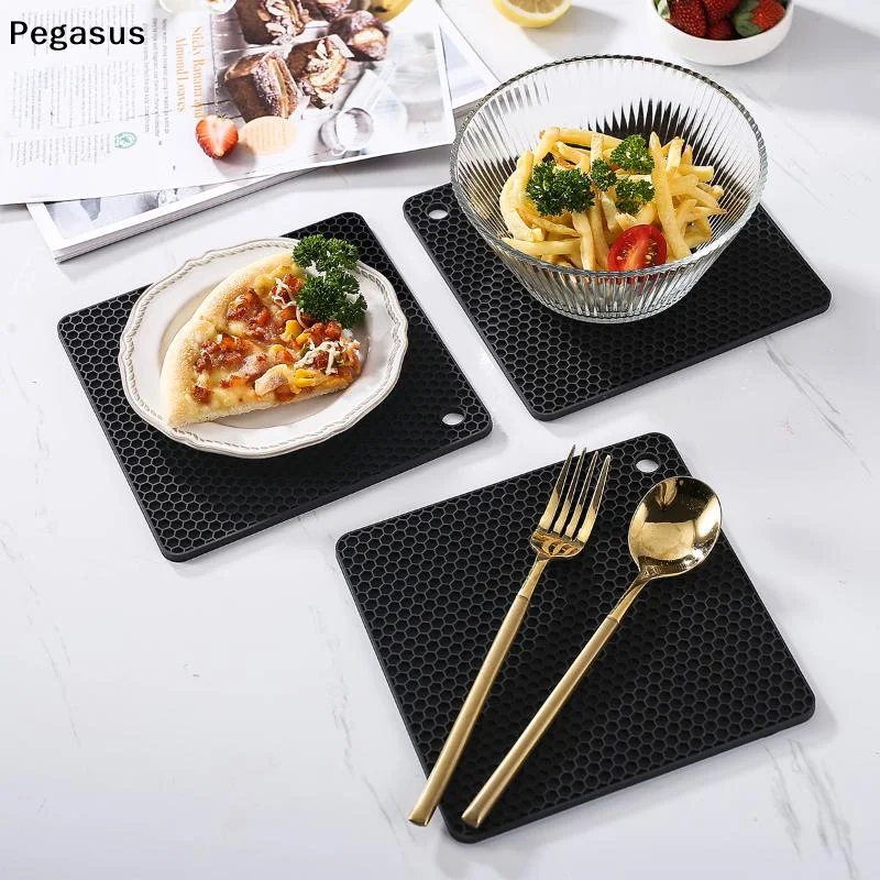 2/4Pcs Multifunction Heat Resistant Silicone Mat Drink Cup Coasters Nonslip Pads Pot Holder Table Placemat Kitchen Accessories
