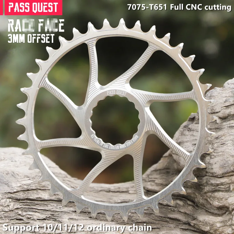 

PASS QUEST 3mm Offset Wide Narrow Chainring Round/Oval 28T-48T MTB Bike Sprocket For RaceF E-ston EC90SL XXE NEXT SIXC Crankset