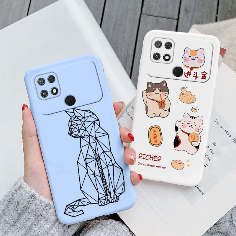 Custodia in Silicone per Poco C40 PocoC40 C 40 custodia protettiva morbida TPU Cute Cartoon Cat Owl Coque Bags Funda per Xiaomi Poco C40