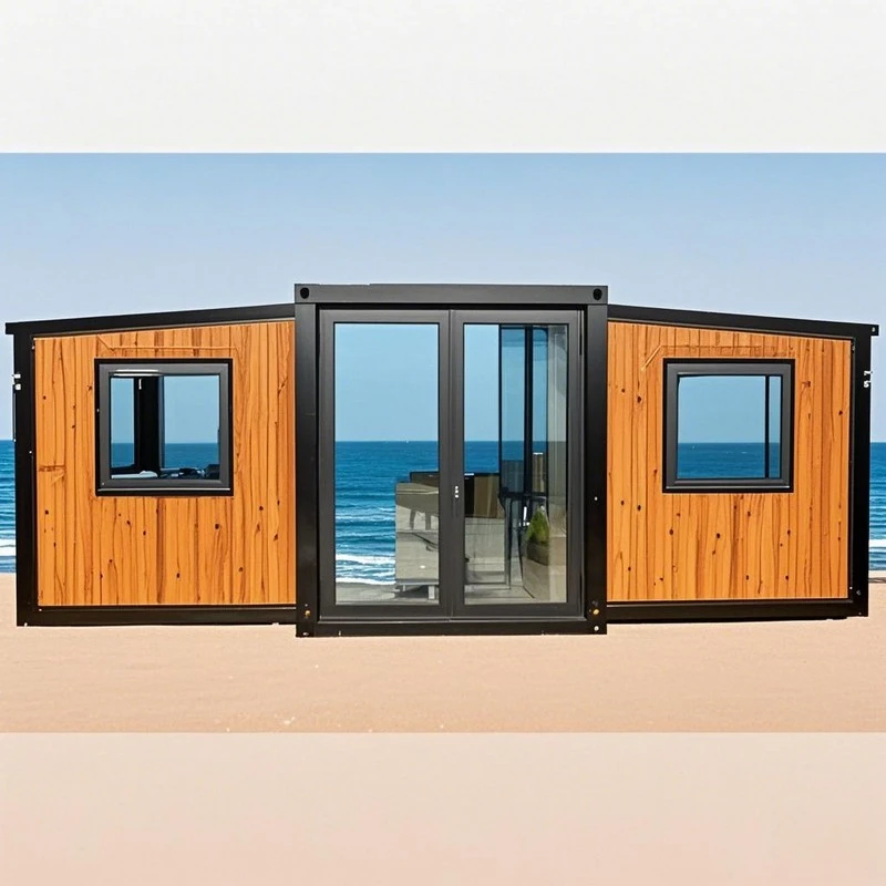 Affordable Movable Foldable House Folding Double Wings Prefab House Steel Frame Metal for Office Hotel Living Room Farmhouse