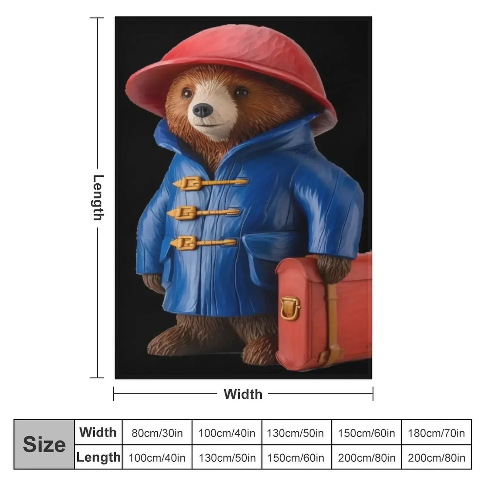 Paddington Bear with Red Suitcase Throw Blanket Retros Soft Beds Sofa Throw warm for winter Blankets