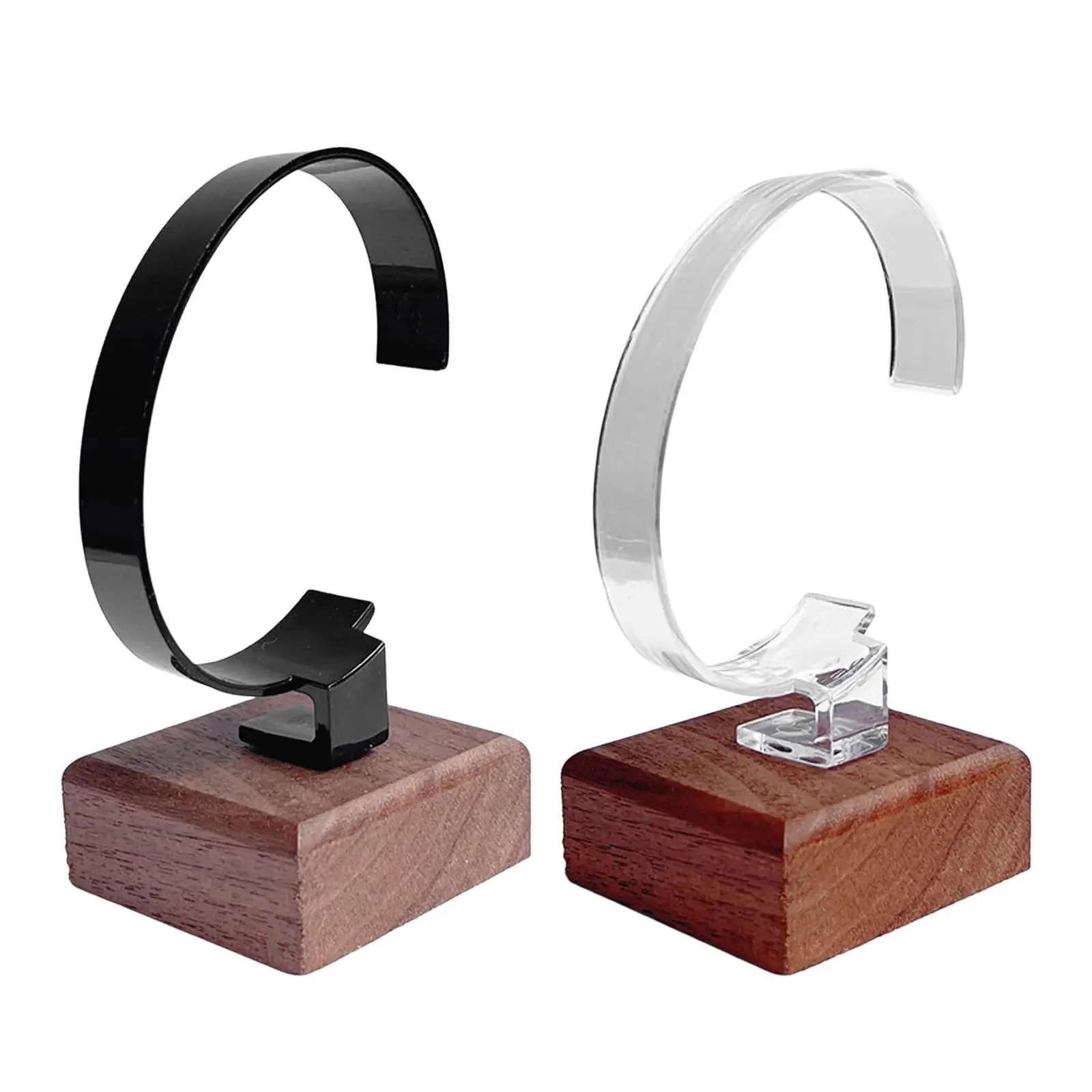 Multifunction Watch Display Stand Tool Wooden Base Jewelry Bracelet Bangle Display Shelf C Shape Watch Stand