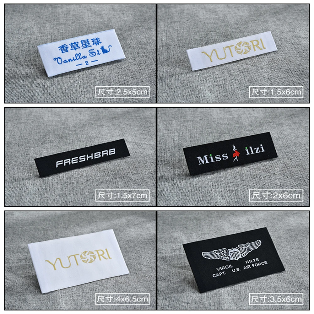 Radom 1 pcs clothing tags washable garment labels custom woven labels for clothing brand name labels logo woven tags