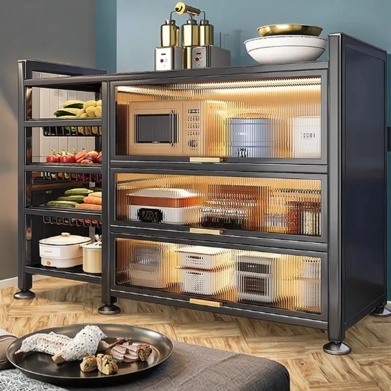 Multi-layer kitchen storage rack ground standing vegetable counter vegetable basket