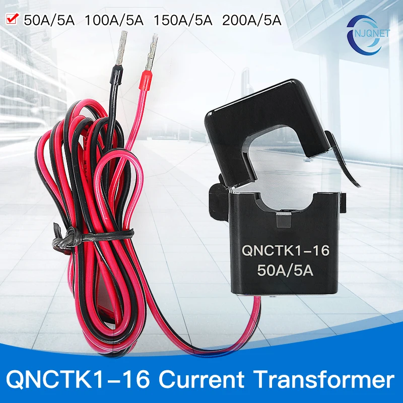 Split Core Current Transformer 50A 5A 100A 5A 200A 5A QNCTK1-16 Open Type CT Clamp Current Transformer