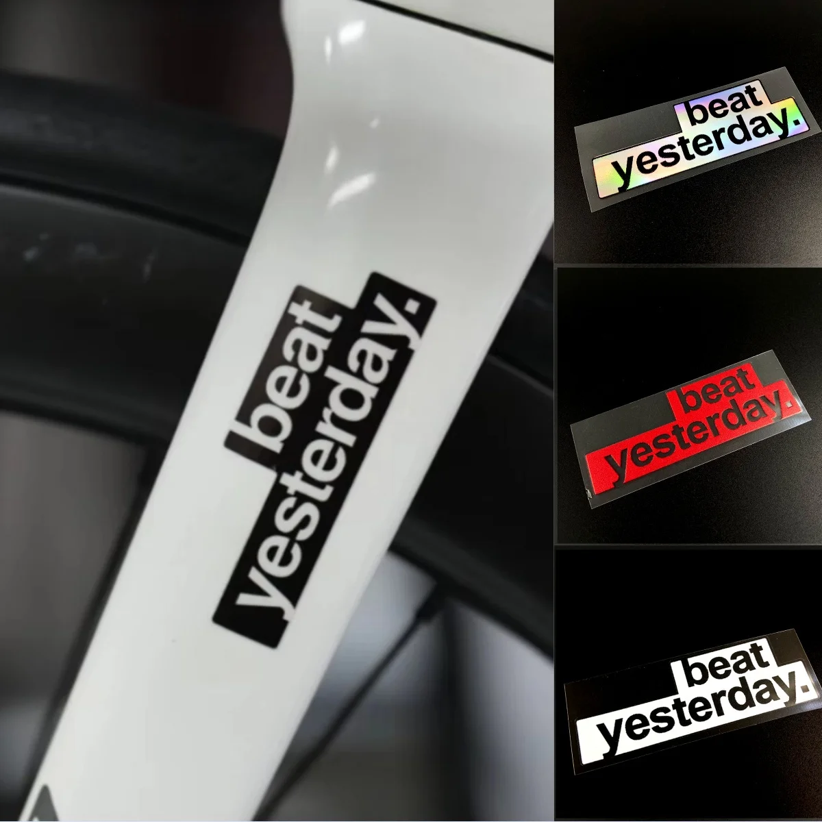Beat Yesterday Sticker Waterproof PVC Vinyl Decal Road Bike MTB Frame Top Tube Cycling Decor