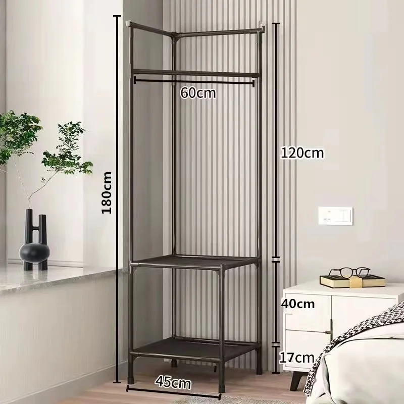 Floor Corner Rack Clothes Rack,Shoes Storage Shelves for living Room Jackets Coat hanging,Shoes Organization