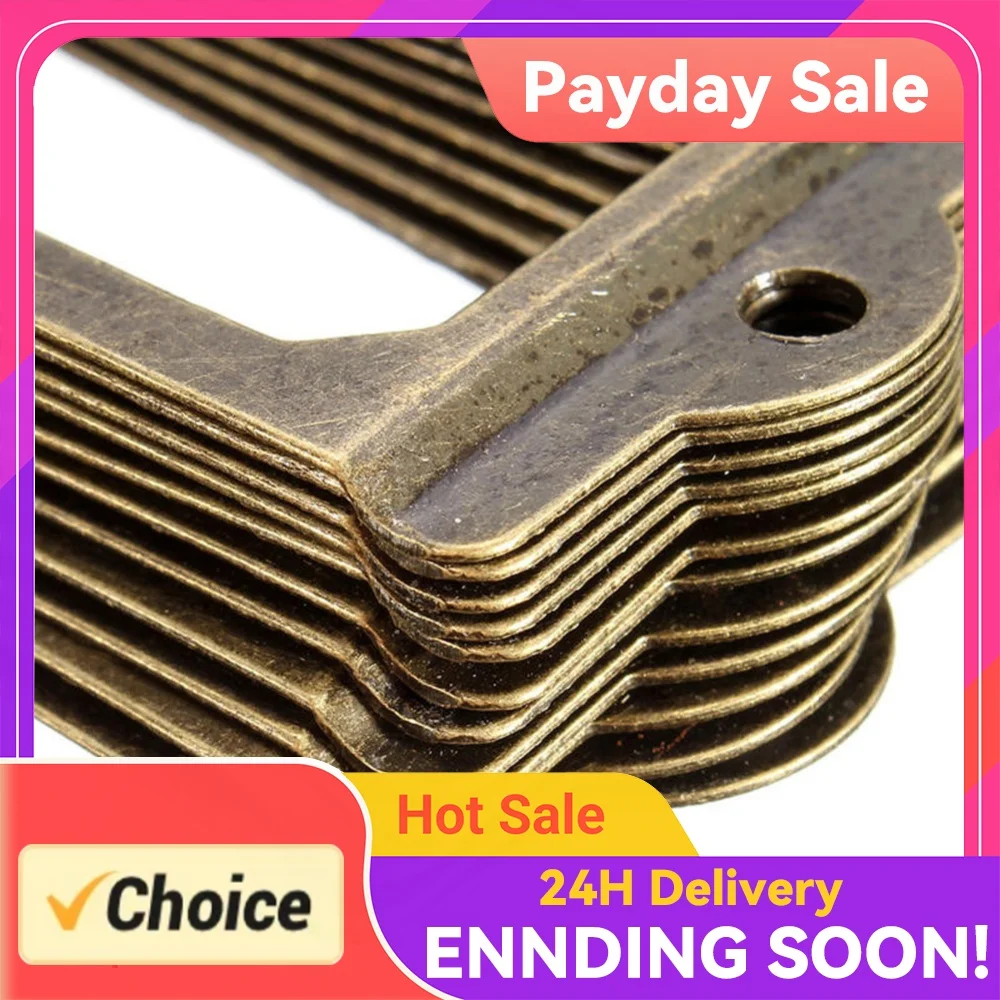 12pcs Metal Label Pull Frame Antique Brass Business Card Handle Vintage Portable Multi-function Convenient for Furniture Cabinet