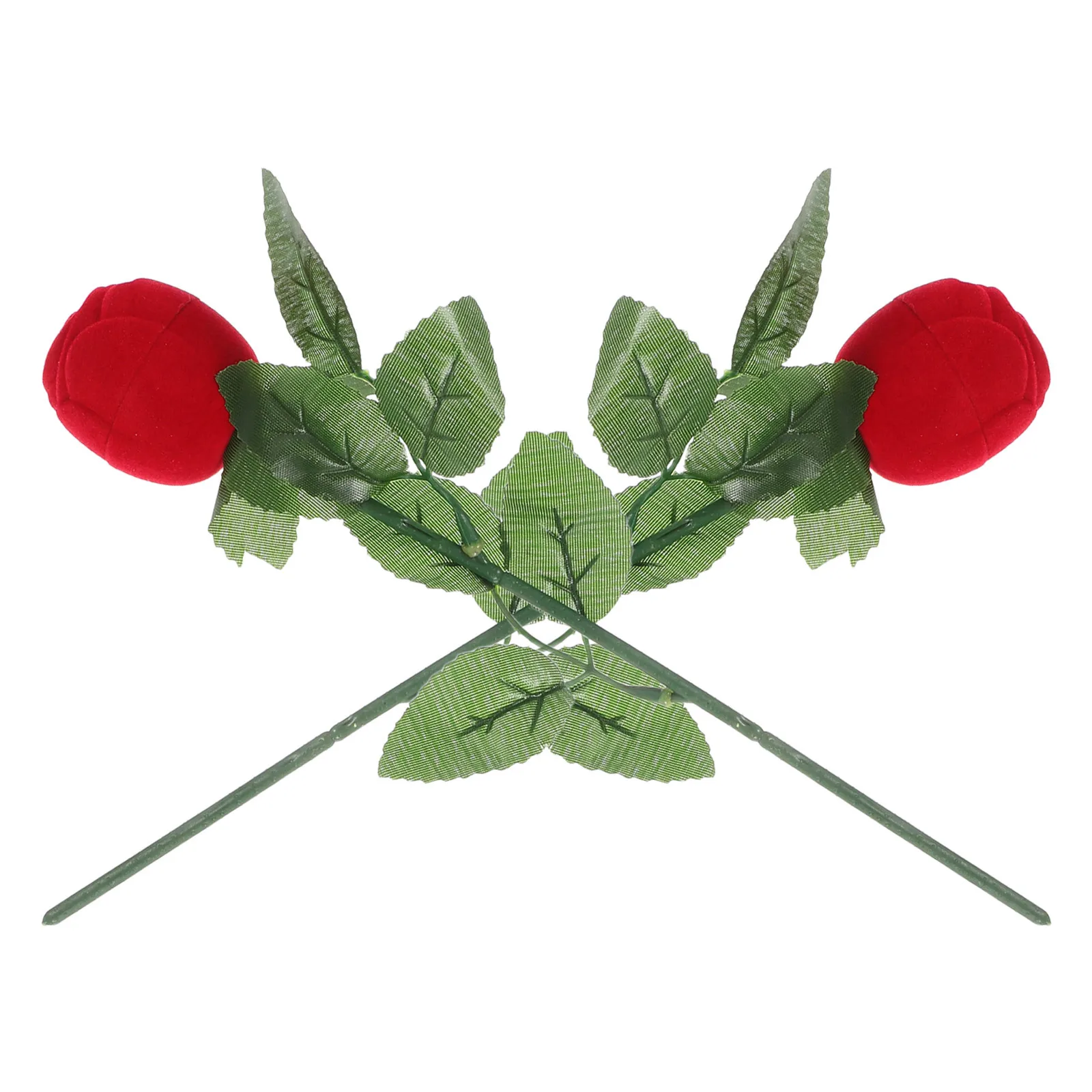 

2 шт. футляры для колец в форме розы, прочные, из дышащей ткани, романтичный реалистичный красный дизайн, для предложения руки и сердца, помолвки, свадьбы, для ювелирных украшений