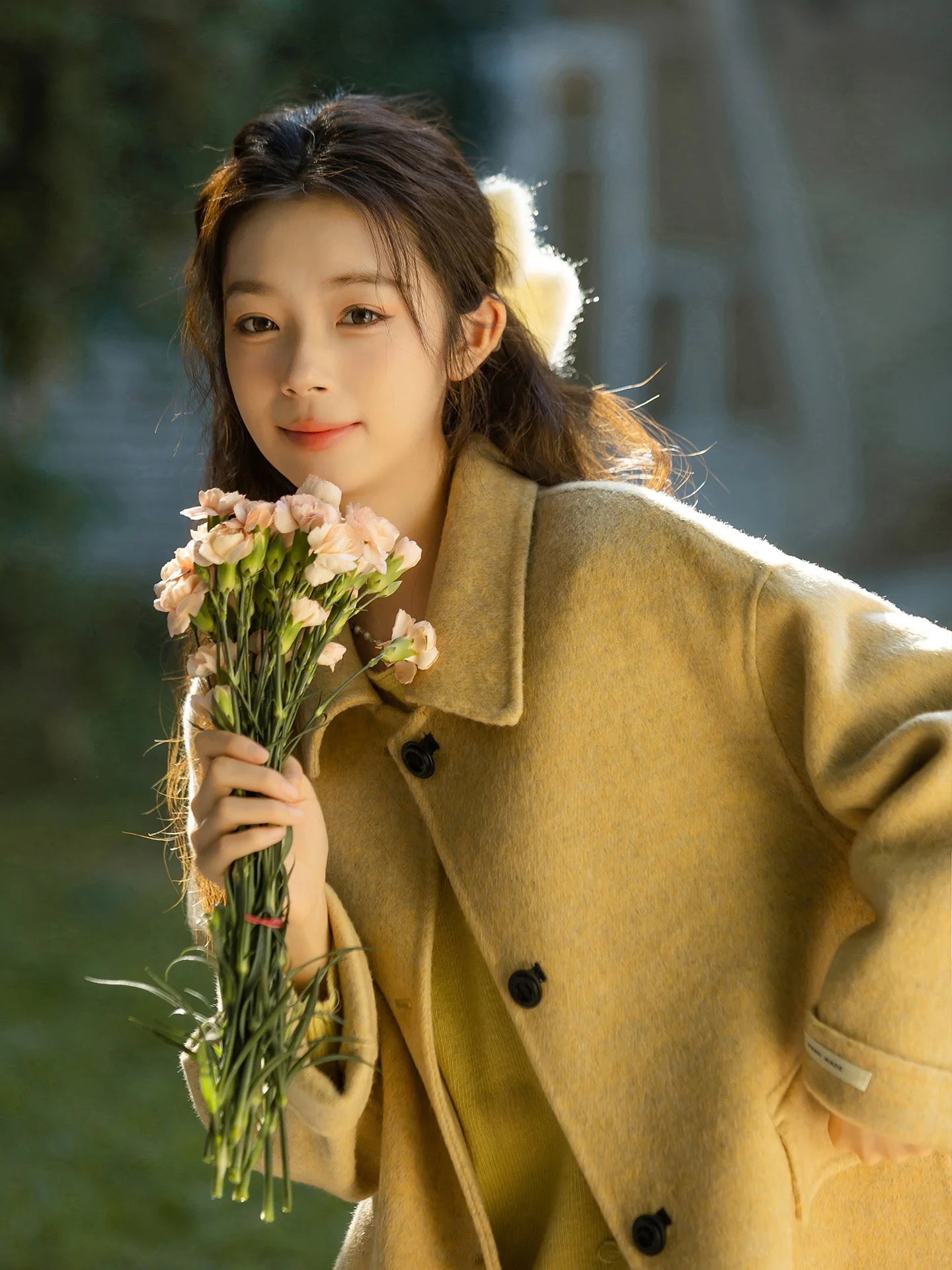 

Двустороннее шерстяное пальто бежевого цвета с простым дизайном, новинка зимы от Left Bank Vegetarian Fashion, длинное шерстяное пальто