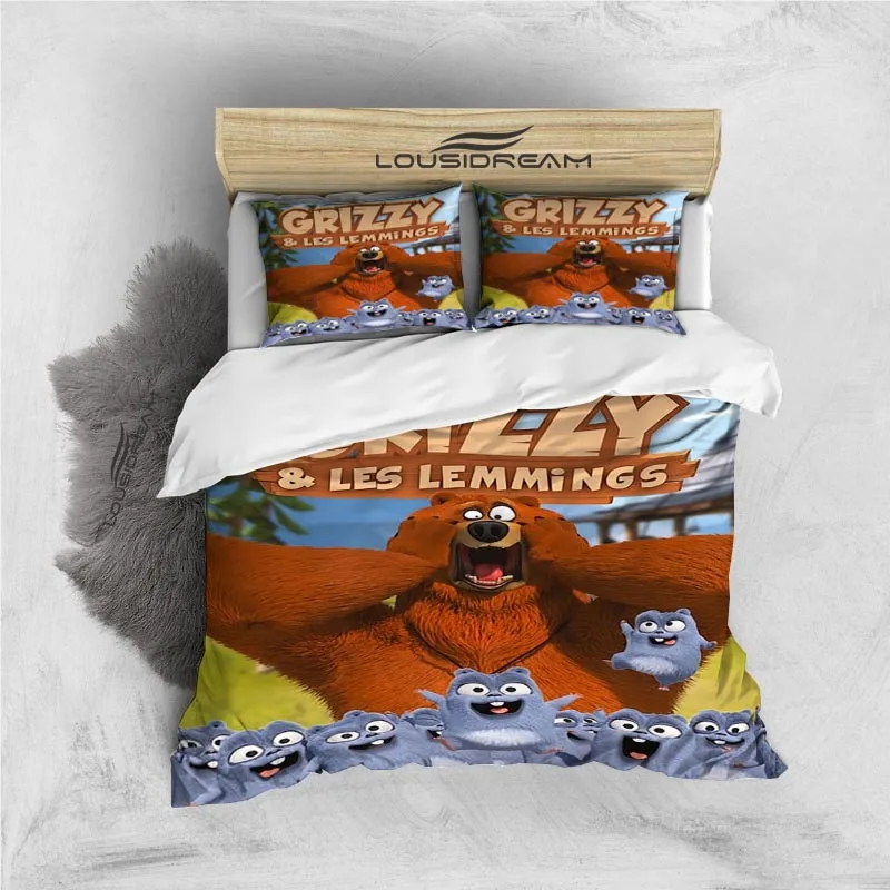 

Cartoon Grizzy and The Lemmings Bedding Set Sheet Set King Twin Double Child Bedding Set Mircofiber or Polyester Duvet Cover Set