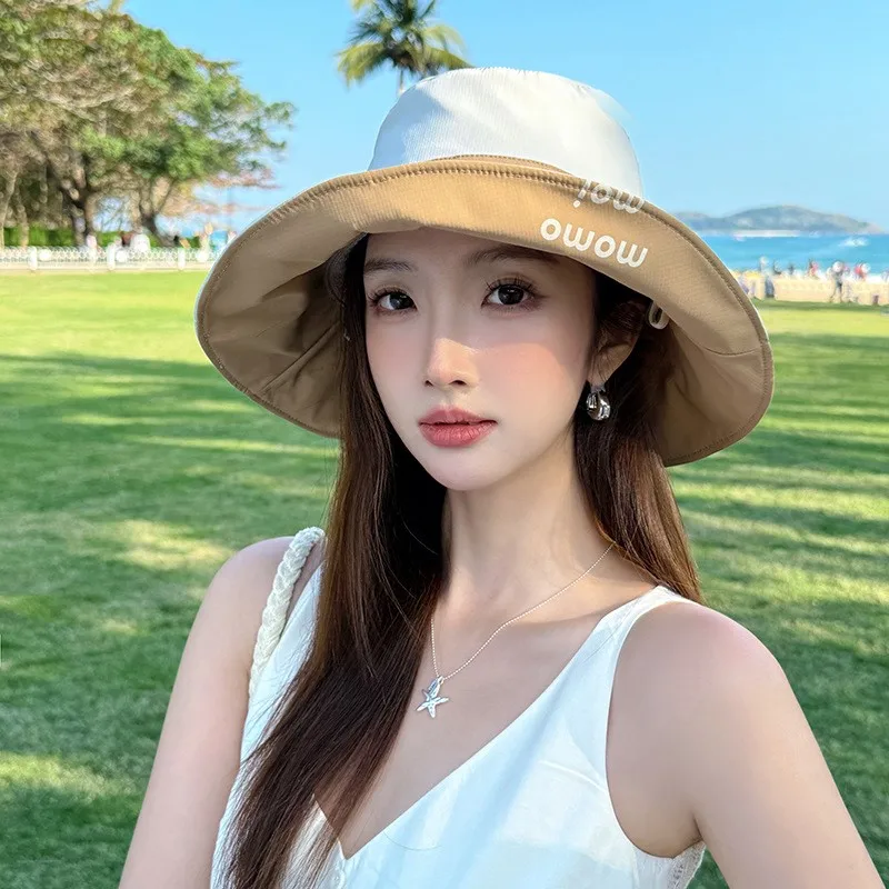 

New ice silk fisherman hat outdoor vacation women's visor large brim