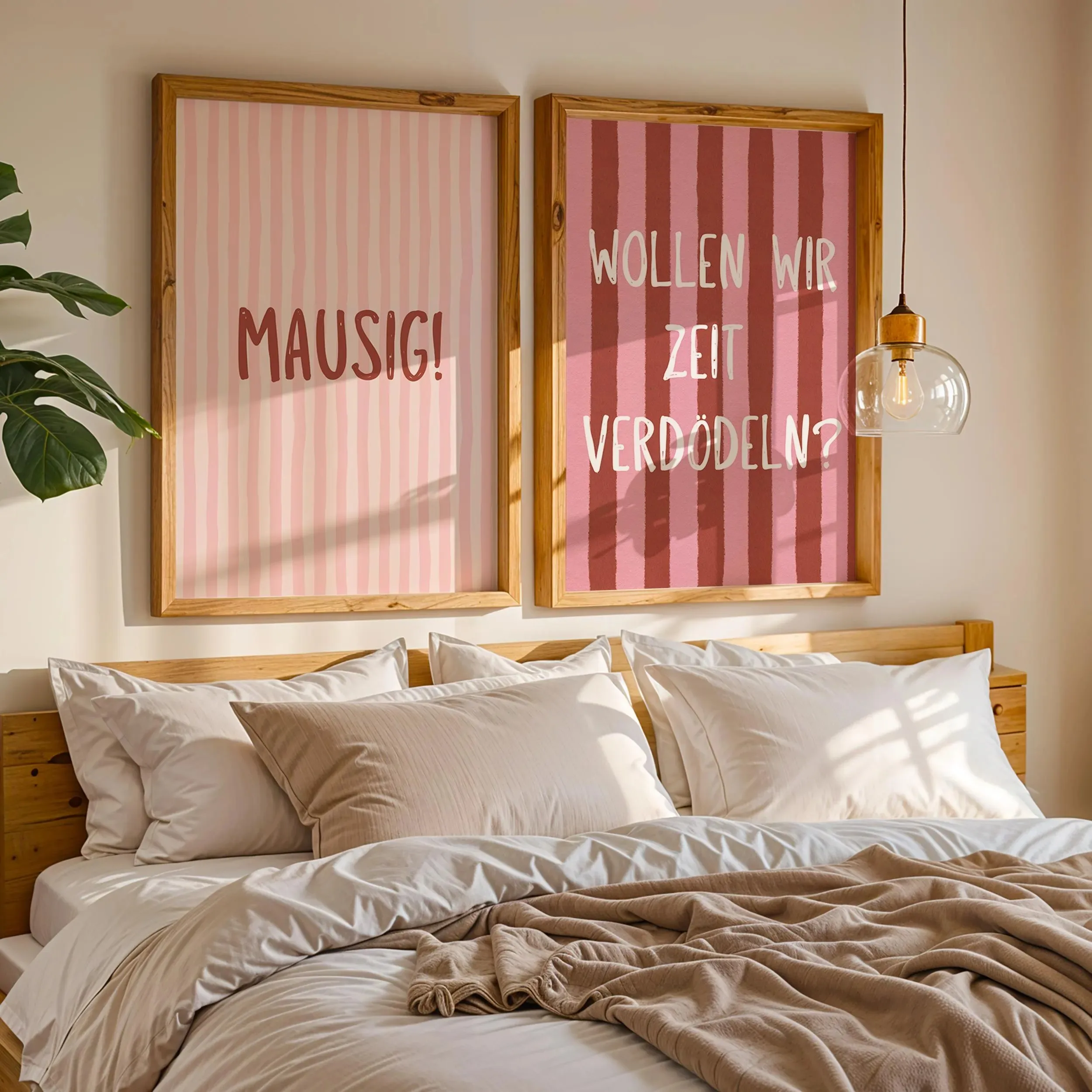 1/2pcs Pink Quotes Spirit Striped Canvas Print Dopamine Motivating Kitchen Girl Wall Art Posters for Modern Aesthetic Home Decor