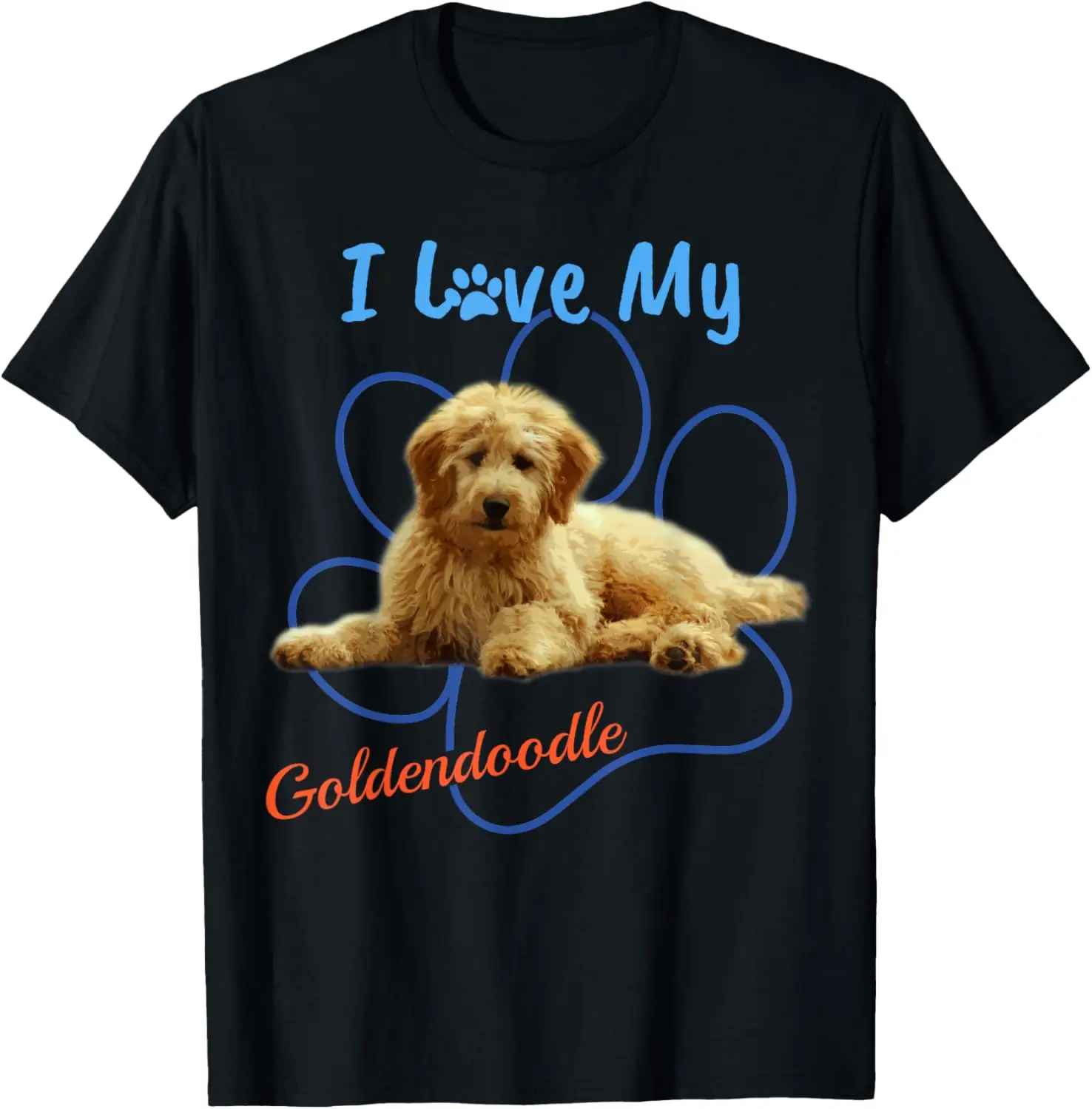 

Футболка с принтом лапы I Love My Goldendoodle Best Dog Lover! Футболка