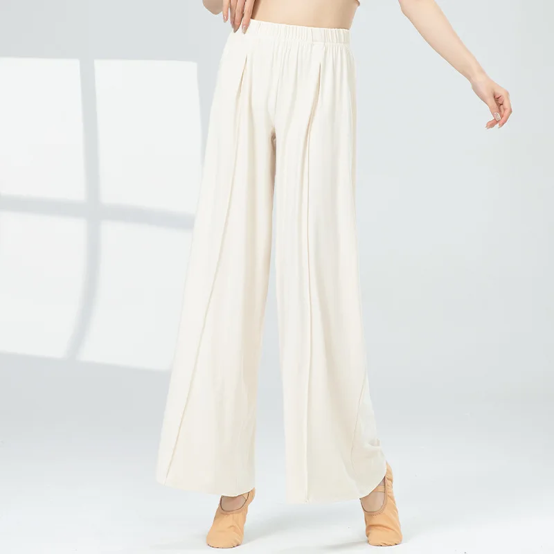 

Modern dance pants women's new ribbed cotton loose wide-leg straight wide-leg pants adult Chinese classical dance practice suit