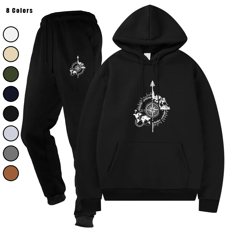 

Basic Fleece Hoodies And SweatPants Set Unisex Jogging Sportswear Premium Fleece Track Suit for Men Ensemble