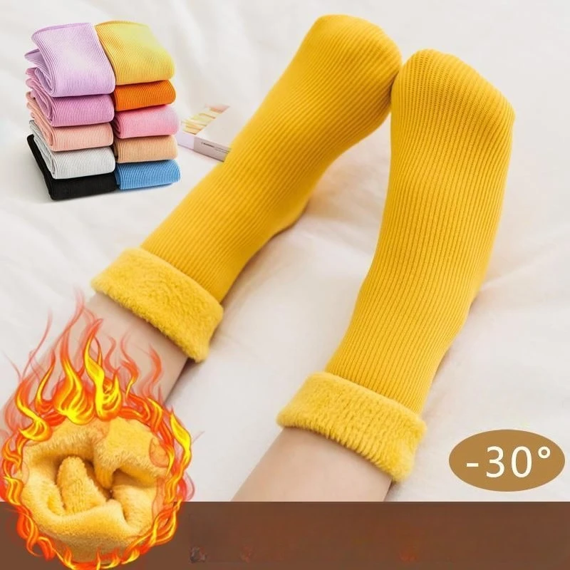 

Children's Snow Socks Thickened Warm Socks Cold-resistant Thickened Winter Candy Color Men's and Women's Baby Socks