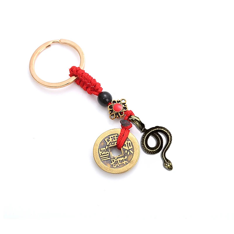 2025 Year Of Chinese Zodiac Snake Lucky Pendant Keychain Creative Wealth Key Ring Accessories Women Men Bag Charm Jewelry Gift