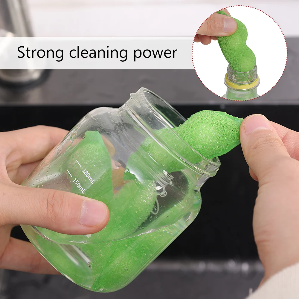 Pea Cleaning Sponge Kitchen Cup Cleaning Brush Coffee Tea Wine Drink Glass Bottle Cleaner Brush Cup Scrubber Practical  Gadgets