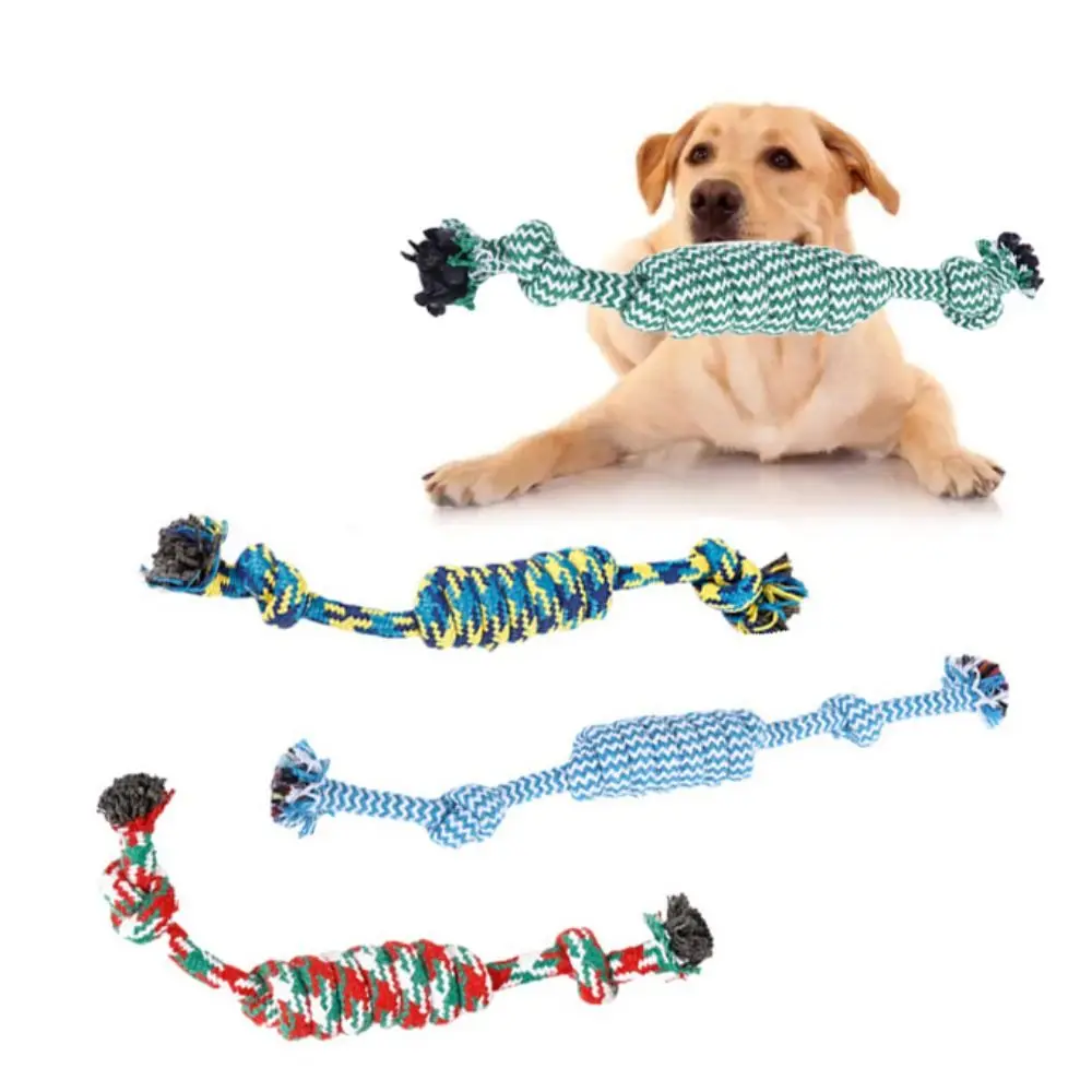 

Random Color Dog Chew Cotton Knot Toy Bite Resistant Wear Resistant Dog Braided Bone Rope Toy 25cm Pet Biting Rope Toy