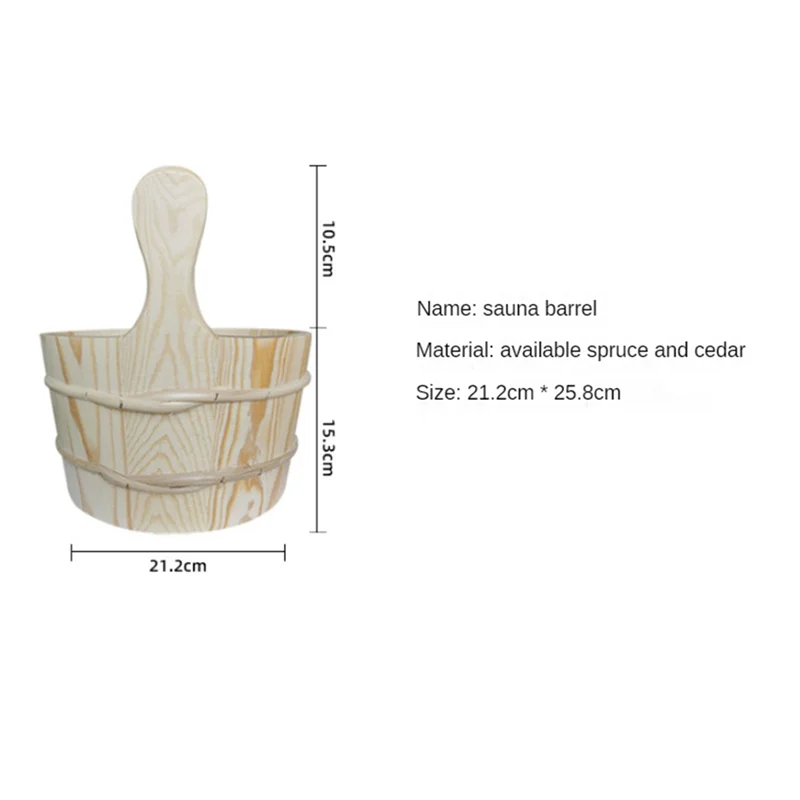 

ABWR-Sauna Bucket Wooden Sauna Bucket Wooden Sauna Bucket And Spoon Handmade Sauna And Spa Accessories Wooden Sauna Bucket