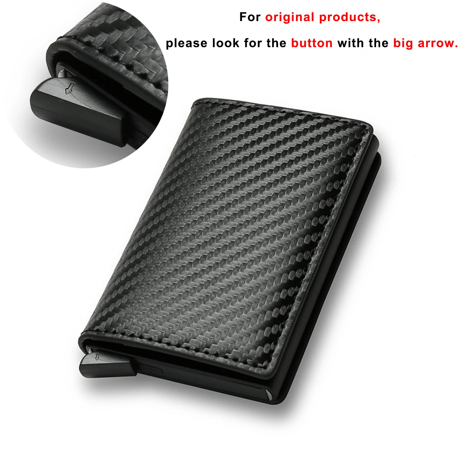 Carbon Fiber Slim Aluminum Men Wallet ID Credit Card Holder Mini RFID Wallet Automatic Pop up Bank Card Case Black Vallet 2023