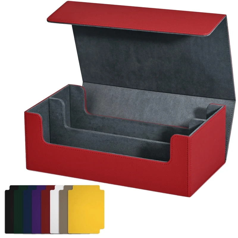 

Card Storage Box For Trading Cards Magnetic Closure Card Holder For Magnetic Game Cards Red