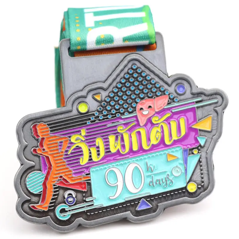 

Wholesale Custom Design Zinc Alloy Irregular Shape Marathon Running Souvenir Metal Sport Medal