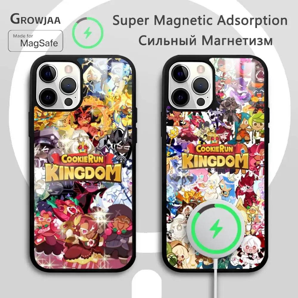 

C-cookie Run KingdomS Phone Case For IPhone 16 15 14 13 12 11 Pro Max Plus Mini Magsafe Mirror Wireless Magnetic Funda