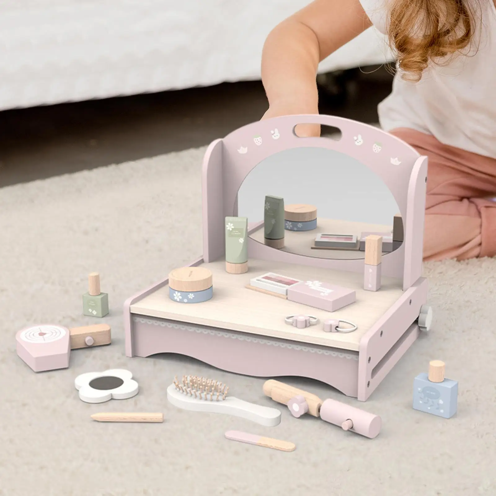 Dress Table Toy Dress Up Kit Pretend Play Makeup Toy for Learning