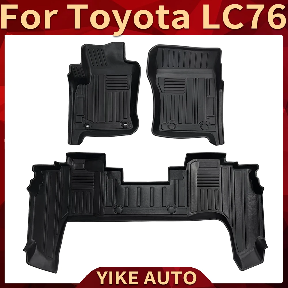 For Toyota LC76 2023-2024 LHD Auto Car Floor Mats All-Weather TPE Foot Mats Odorless Pad Tray Mat Interior Accessories