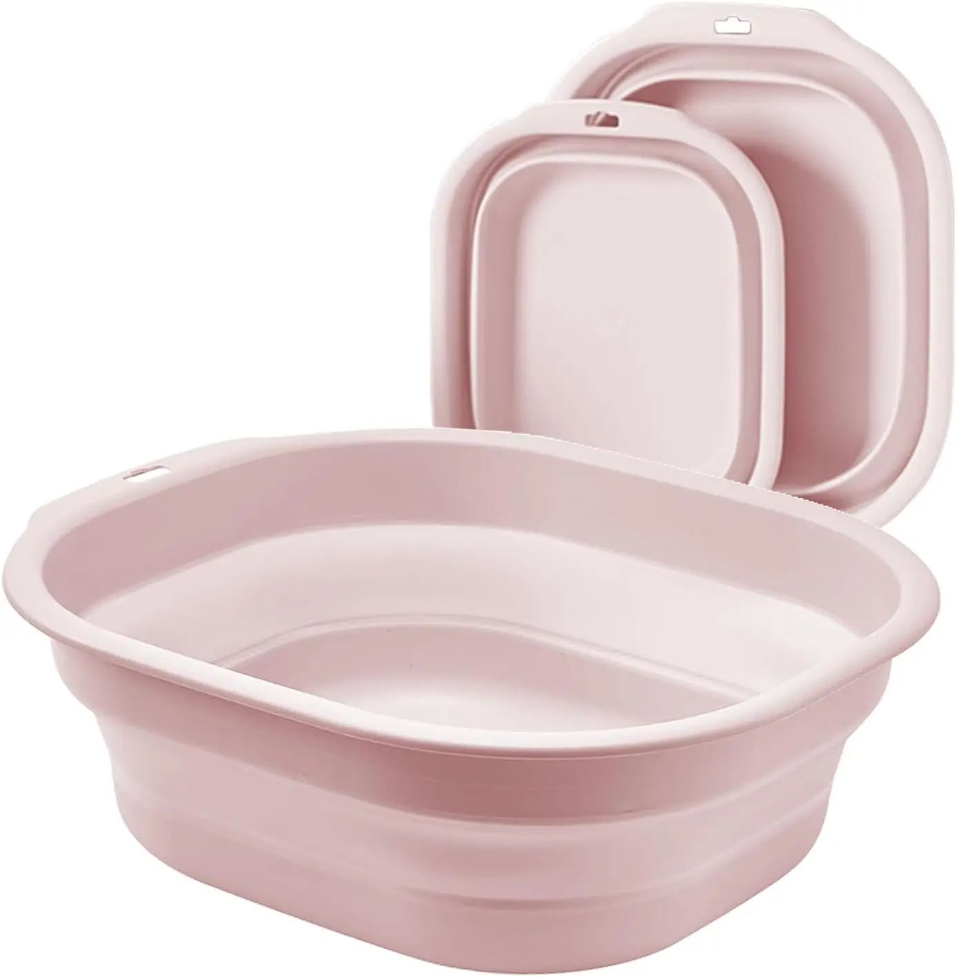 

2 Pack Collapsible Wash Basin Set, Foldable Dish Tub for Kitchen, Camping, RV, Baby Bottles & Laundry - Pink