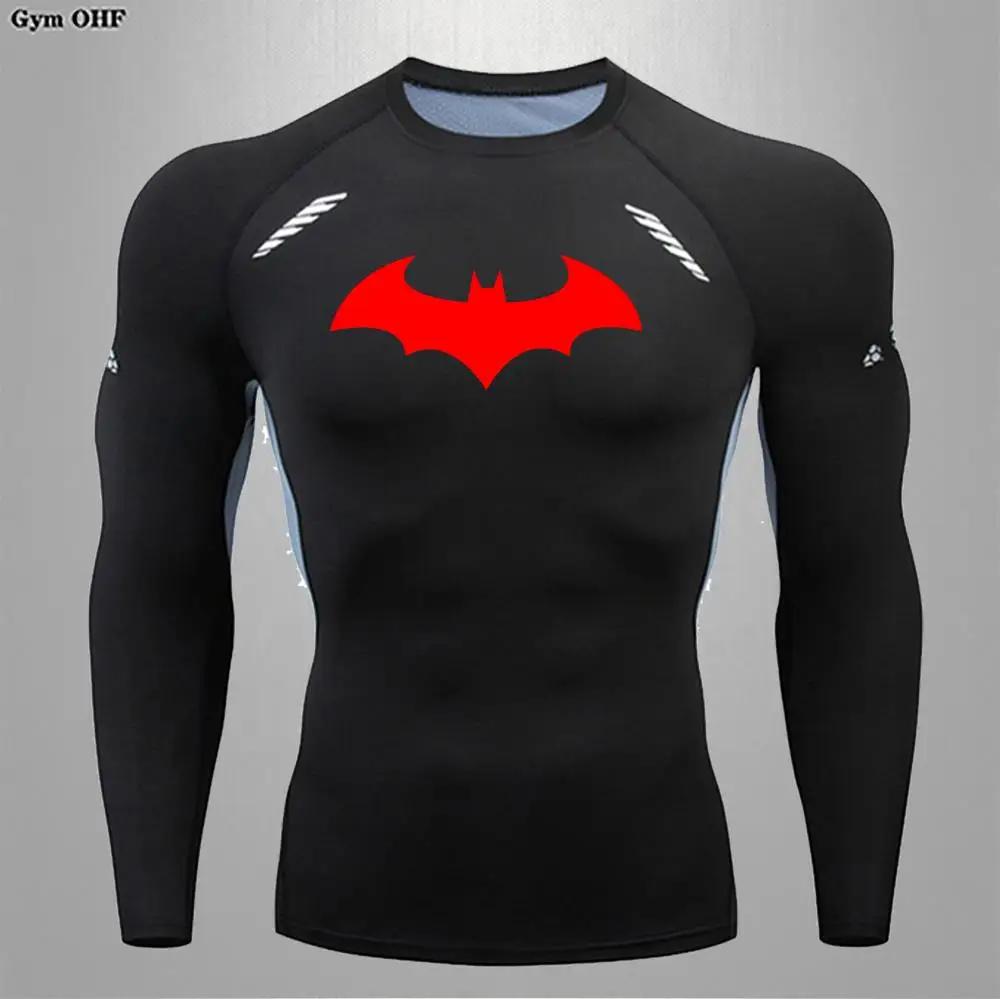 Men Bodybuilding Sport T-Shirt Quick Dry Running Shirt Long Sleeve Compression T Shirt Men Top Gym Fitness Tight Rashgard MMA