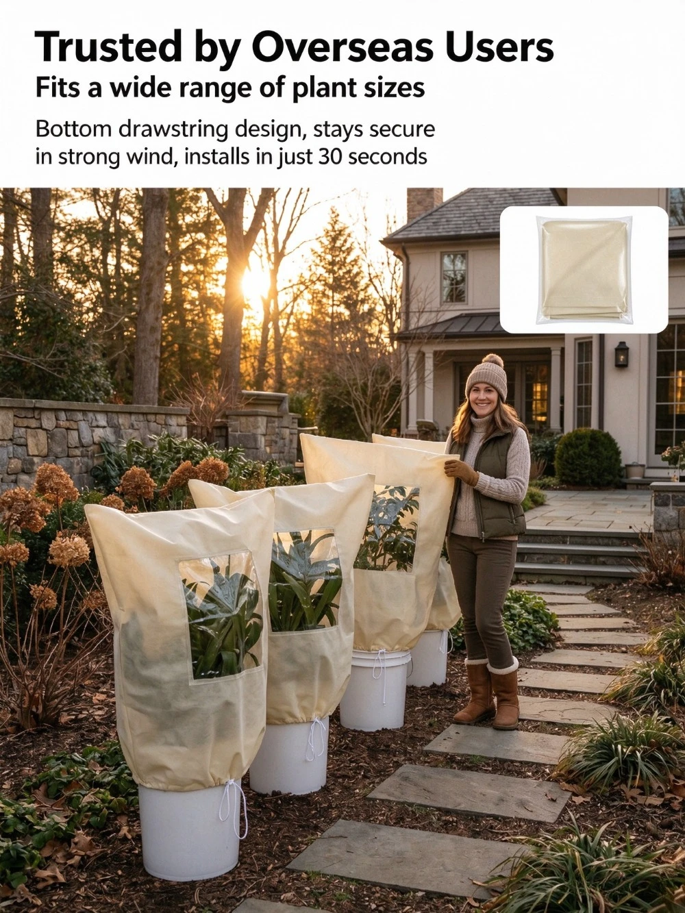 Plant Winter Non-woven Fruit Tree Frost and Cold Cover with Window Fast Delivery