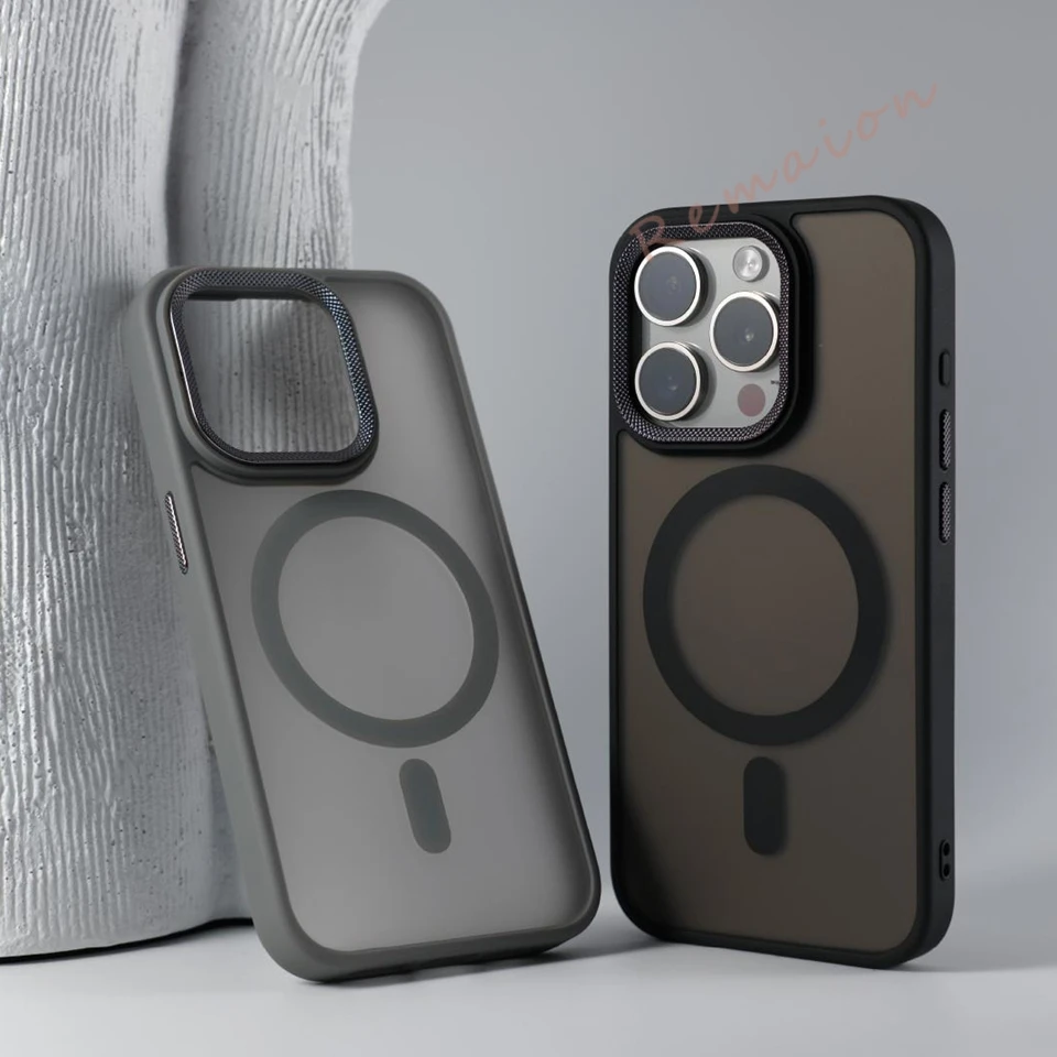 Luxury Matte Magnetic Phone Case For iPhone 15 14 16 Plus 11 12 13 16 Pro Max Magsafe Wireless Charge Protector Hard Cover