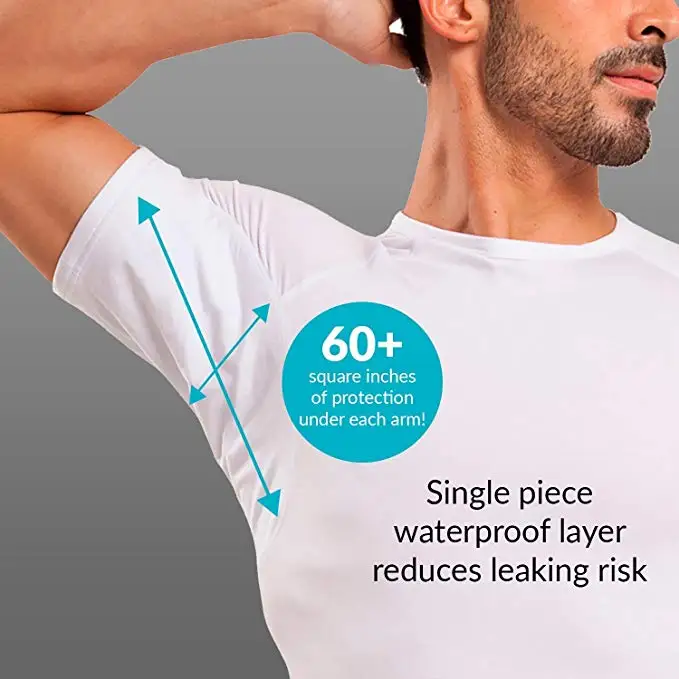 

100% Sweat Stain Free Anti-Odor Moisture Wick Modal Sweat Proof Undershirt Micromodal Crew Neck Sweatproof T-shirt for Men