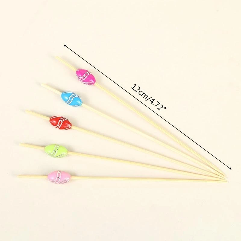 

100 Pieces Disposable Bamboo Skewers Picks Buffet Cupcake Fruit Forks