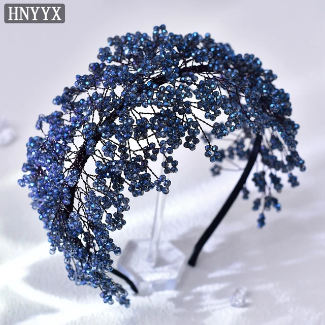 HNYYX luksusowa kryształowa opaska na głowę musująca ślubna biżuteria do włosów modne nakrycia głowy elegancki nakrycie głowy Rhinestone Hair Piece A86