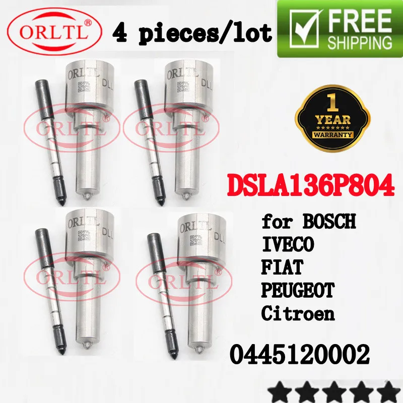 

4шт. 0445120002 Дизельная форсунка DSLA136P804 для Iveco Citroen FIAT PEUGEOT 0 445 120 002 500 3131 05 500 3842 84