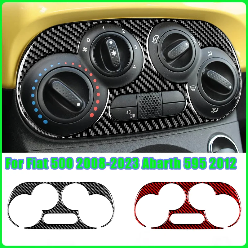 

Для Fiat 500 2008-2024 Abarth 595 2012 2013 2014 2015 2016-2023 Abarth 695 2017-2023 рамка управления переменным током, наклейки из мягкого углеродного волокна