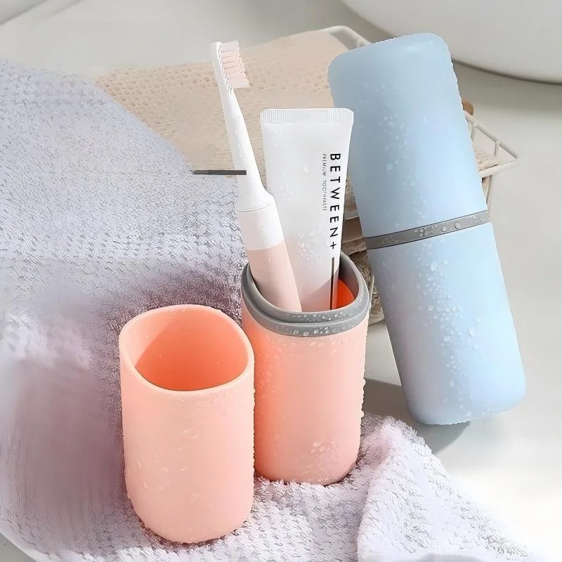 

Portable Travel Toothbru Cup Set Creative Batoom Toothbru And Tootaste Holder Plastic Cup Nordic Sle Personal Hygiene