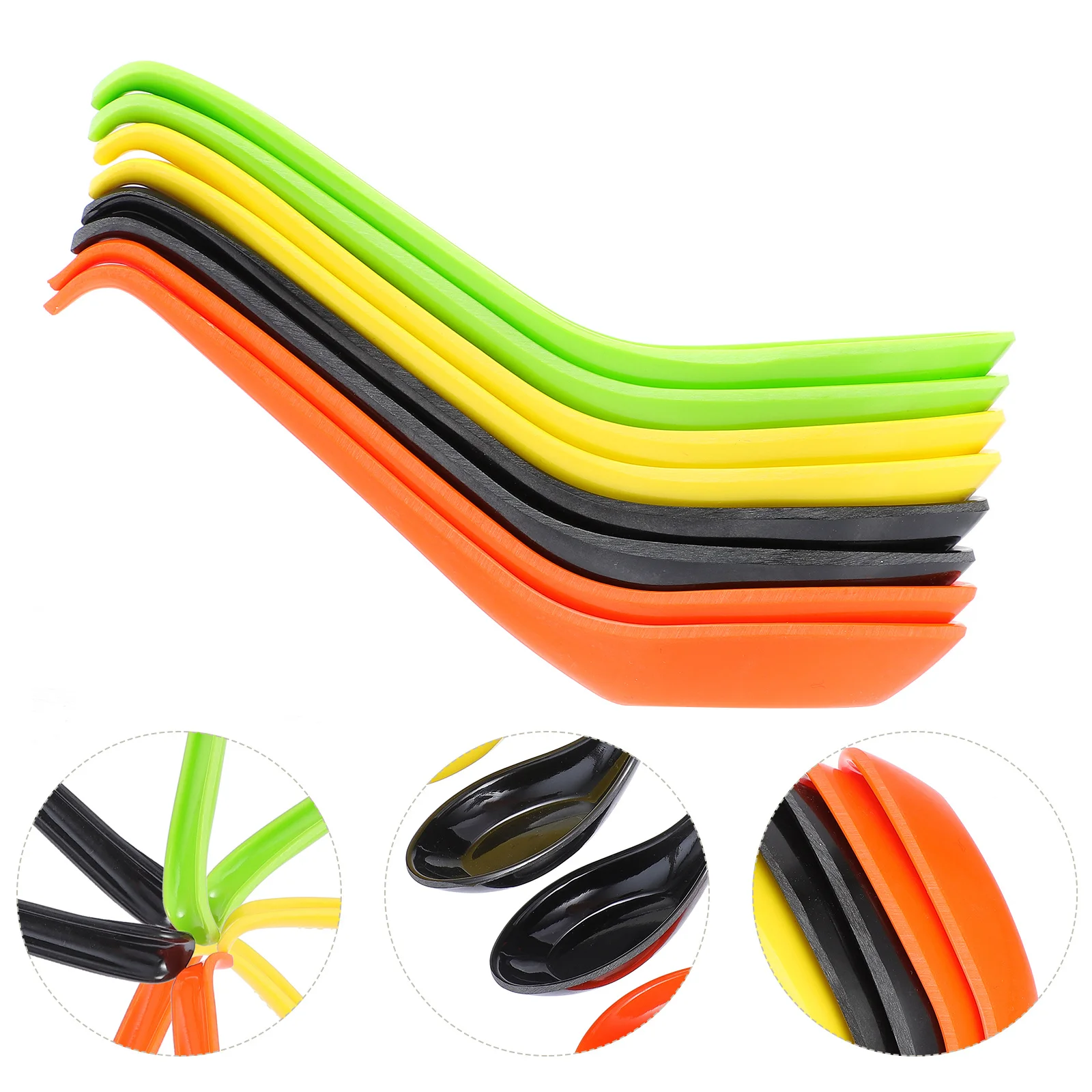 

8pcs Colorful Melamine Spoons Round Head For Dessert Ice Cream Coffee Tea Stirring Kitchen Mixing Serving Tool