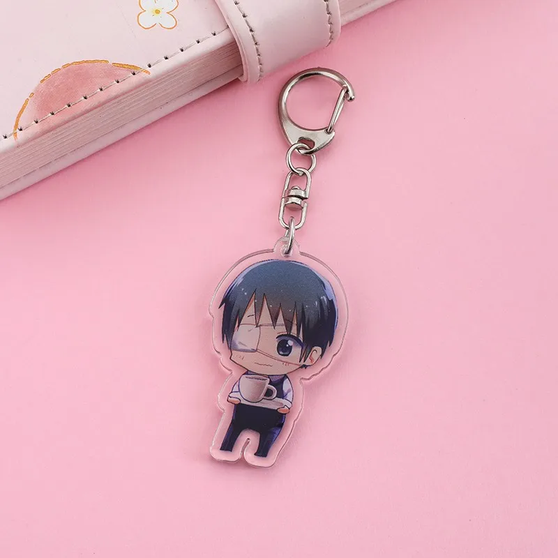 8Pcs Anime Figures Tokyo Ghoul Acrylic Car Keychain Cute Backpack Pendant Funny Bag Charms Accessories Decoration Holiday Gifts - view 5