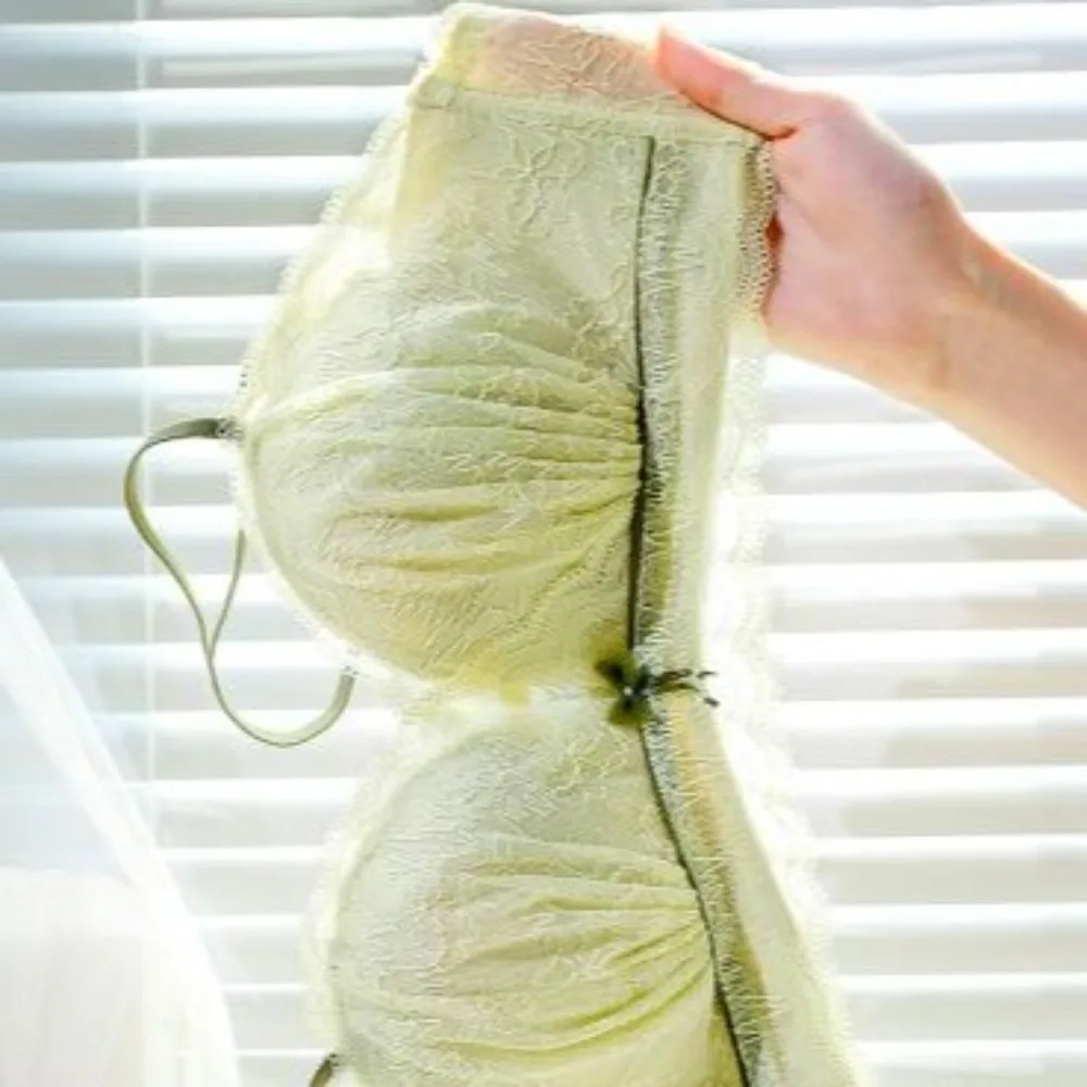 

Бесшовный бюстгальтер с кружевным бантом, поддерживающий, с эффектом пуш-ап, глубокий V-образный вырез, для повседневного использования