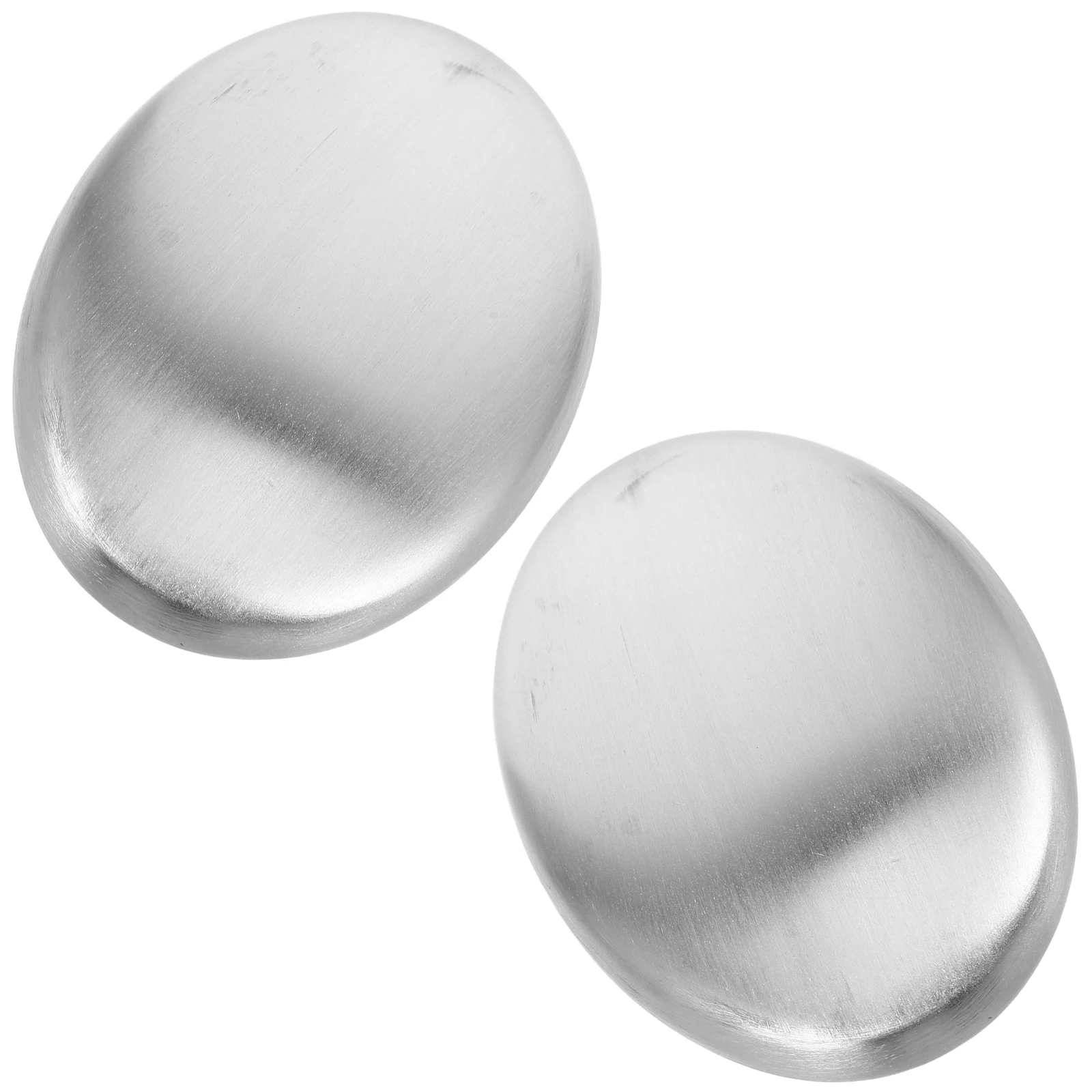 

2pcs Stainless Steel Deodorizing Soap Bar Kitchen Bathroom Odor Removing Hand Cleaner Metal Absorber Longlasting