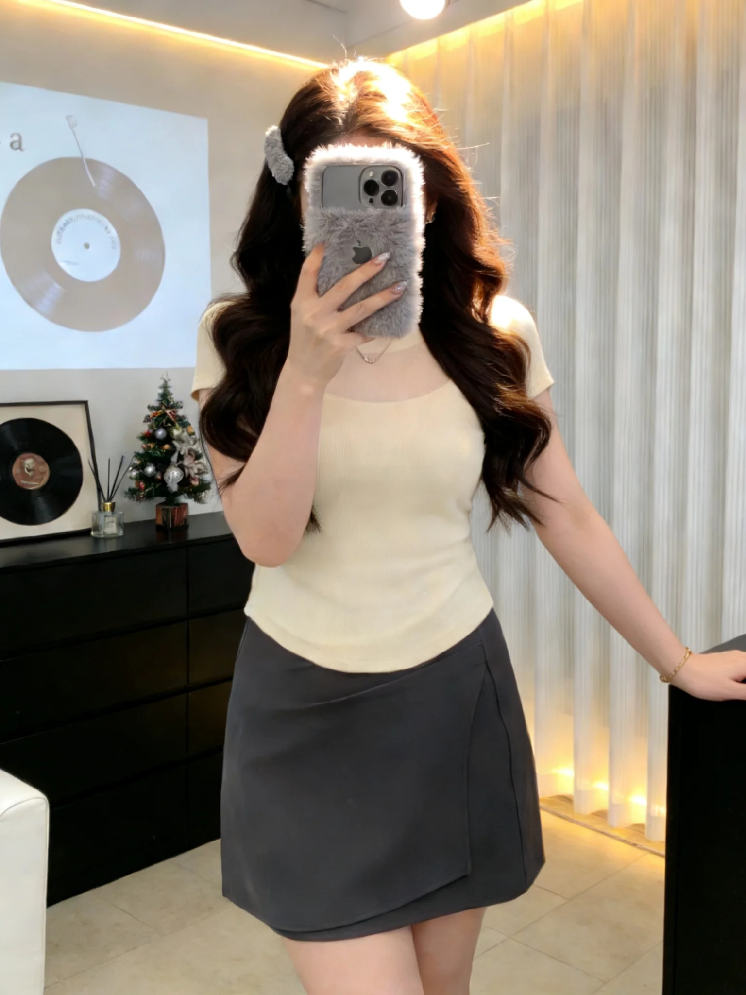 

plus Size Women's Summer Fashion Set Net Sleeveless Top And Half Skirt High Waist Bum Covering Unique Style Party Home Date