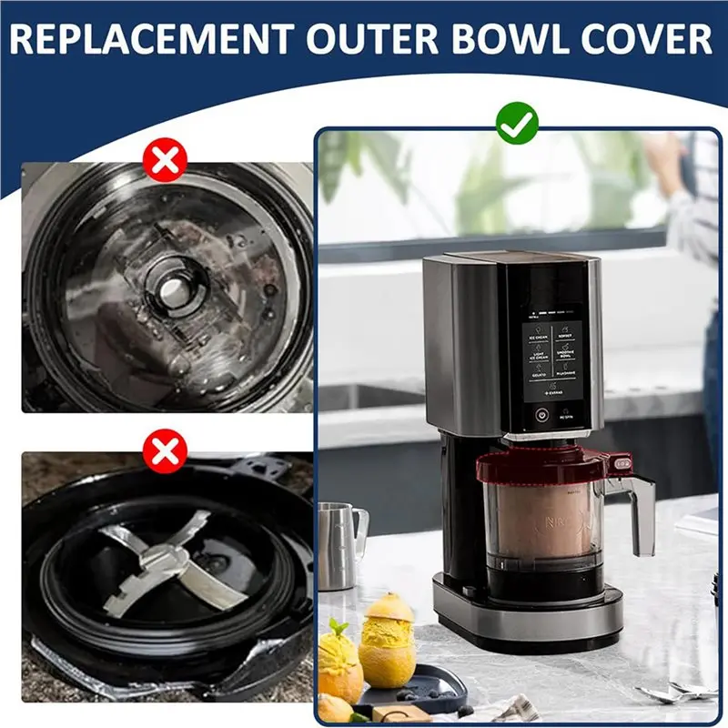 A39M 2X внешняя крышка чаши с уплотнительным кольцом для Ninja NC299AMZ/NC300/NC301/CN305A серии мороженица сменная крышка чаши для крема