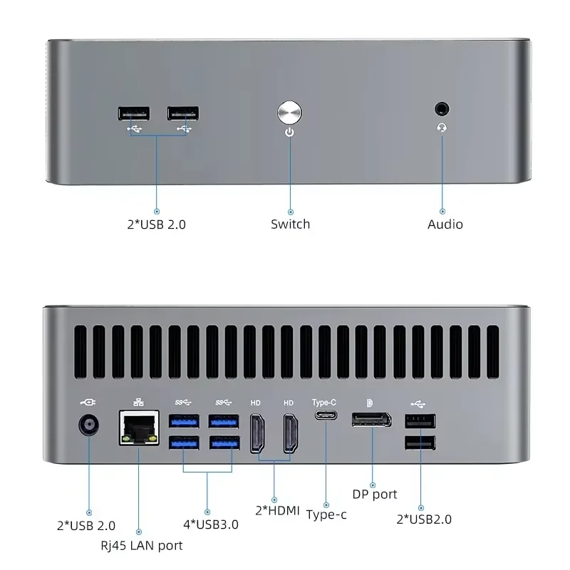 Mini Game PC 10th Gen I9 10885H I7 10850H RTX2060 6G 2xDDR4 Dual M