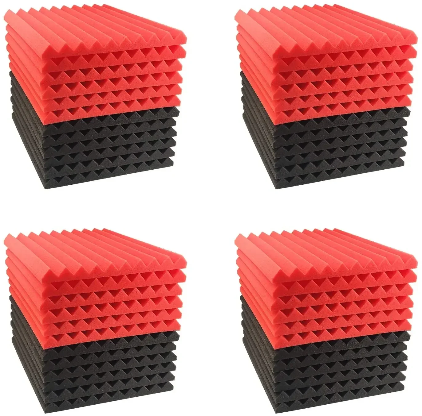 48 Pack 1' X 12' X 12' Acoustic Foam Panel Studio Soundproofing Wedge Sound Proof Padding Acoustic Treatment Foam Wall Panels