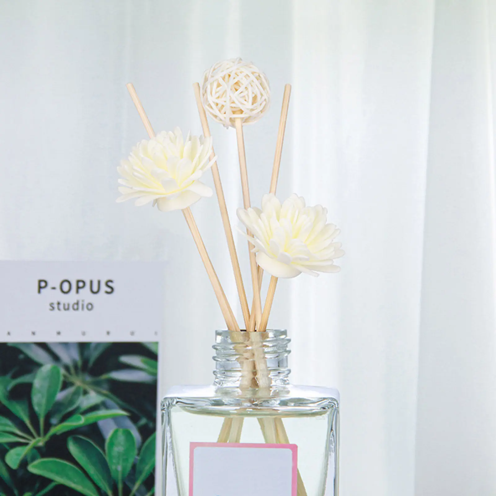 5Set Premium Natural Rattan Reed Sticks 3Mm Diameter 20Cm Length for Essential Oil Diffusers Aroma Diffuser Reeds Chrysanthemum